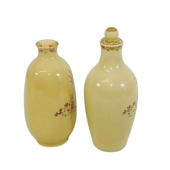 Jars Vases Lids 2 Different Shapes Florals Gold Gilding Hand Painted Hallmarked - Picture 5 of 12
